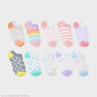 Girls  10pk Lightweight No Show Striped Socks - Cat   Jack L  see Deal    