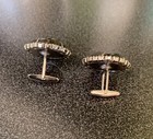Midcentury Edlee Unisex Rhinestone Lucite Silvertone Cuff Links