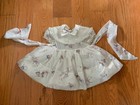 Vtg 50s Novelty  Dress White Pink Nylon Alice In Wonderland Baby   Dress