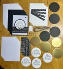 Stampin    Up  Elegant Black   Gold Christmas Card Kit  Set Of 5  Embossed  Twine