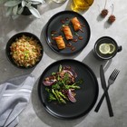 Gibson Home Zuma 16-piece Plates  Bowls    Mugs  Dinnerware Set - Matte Black
