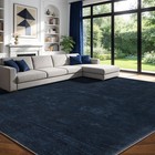 8x10 Washable Area Rug  Navy Blue Solid Area Rugs For Living Room   Bedroom