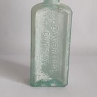 Antique Beaver Oil Compound  Aqua Blue Glass Medicine Bottle Circa 1890 6 5 Inch