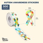 Autism Awareness Ribbon Stickers Roll  1 5 X 3 In  500 Stickers 