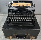 Vintage Remington Rand Portable Typewriter Black W  Case Working Smooth