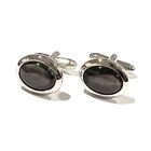 Dome Black Mother Pearl Oval Cufflinks Men Birthday Wedding Cuff Link With Box