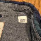 Men   s Original Weatherproof Vintage Green navy Plaid Shirt Jacket  Size X-large