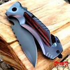 9  Tactical Wood Handle Spring Assisted Open Blade Folding Pocket Knife Hunting