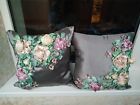 Set 2 Ukrainian Handmade Embroidered Pillow Cover Ribbon Embroidery  Custom Size