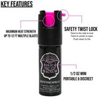 3 Police Magnum Pepper Spray  50oz Hot Pink Actuator Defense Security Protection