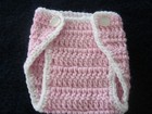      2-pc  Crocheted Newborn Baby Diaper Cover And Hat Set   Girl 
