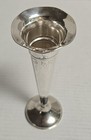 Art Deco Preizner Sterling Silver Fluted Trumpet Bud Vase 8  Tall