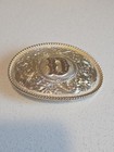 Montana Silversmiths Silver Plated Floral Oval Initial D Western Belt Buckle