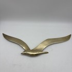 Vintage Mcm Brass Flying Seagulls Birds Set Of 3 Wall Hanging Korea 15 11 5 11   