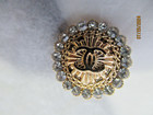 Chanel 1 Button  Clear Color  Crystals   Gold Tone Metal Cc 22mm  lot 1