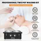 Professional Hair Removal Kit - Wax Warmer Machine With Double Pot  Large Cap   