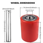 Heavy Duty Pallet Jack Load Wheels Kit  Red 3x3 75 In  4 Pcs Red-2pair 2