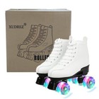 Xudrez Classic Roller Skates Leather Roller Skates   white Flash Wheel 9 