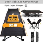 Adults Oversized Folding Camping Cot Xxl Hiking Travel Military Bed W  Mat   Bag