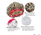 4 Pack Satin Waterproof Reusable Shower Caps  Peva Lining  Elastic  One Size