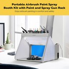 Portable Airbrush Paint Spray Booth W  3 Led Lights  Spray Gun Racks Filter Hose