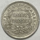 1853 Arrows Seated Liberty Silver Dime Almost Uncirculated Au Coin  11077