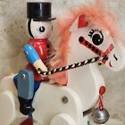 Vintage Wooden Horse With Soldier Painted Rolling Rider Child s Pull Toy - 8 