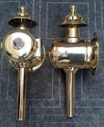 Pair Horse Drawn Carriage Lamps Brass