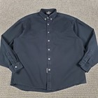 Vintage Western Attitude Shirt Mens  l  Black Button Down Heavy Twill Usa Made