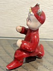 Lefton Angel Devil Pixie Sprite Spaghetti Hair Figurine Japan Red Vintage Vtg