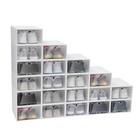 20pcs Stackable Shoe Storage Box Durable Plastic Sneaker Display Case Organizer