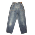 Vintage 1940s Stockton Of Dallas Distressed Side Zip Western Riveter Jeans