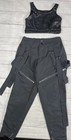 Weissman Hip Hop Dance Costume Black 2 Pc Top Strap Pants Child   s Medium Ic