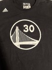 Golden State Warriors Steph Curry Nba Adidas Black Jersey T-shirt Men Medium  30