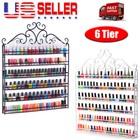 6-tier Metal Nail Polish Display Rack Wall Mounted Rack Organizer 120 Bottles