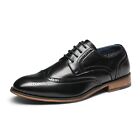 Men s Oxfords Formal Wingtip Dress Shoes Classic Lace-up Brogue Shoes Wide Size
