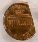  1959-1968  1c Lincoln Cent 25  Straight Clip   Off-center Pcgs Ms64 Rb