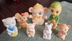 Lot Of 7 Vintage Rubber Squeaky Toys Animal Figures Bear Mouse Duck Cat Rare Htf