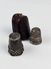1896 Leather Case Charles Horner Sterling Silver Thimble W  Extra 925 Thimble