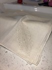Vintage Linen Floral Wedding Handkerchief Embroidered With Drawnwork - Exquisite