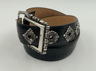 Brighton S 49703 Women s Black Leather Silver Buckle Vintage Belt Small