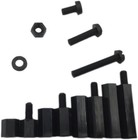 260pcs M3 Male Female Nylon Hex Spacer Standoff Screw Nut Assorted Kit  black 