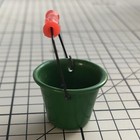 Miniature Green Bucket Metal Doll House Fairy Garden Shadowbox Decoration Tiny