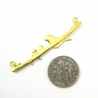 Bird Family Mother s Charm  Gold Plated Sterling Silver Bar Pendant-3 Birds-48mm