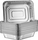Vezee 9x13 Disposable Aluminum Pans Half Size Deep For Baking-100 Pack Case