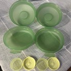 Tupperware Round Sandwich Keeper Set Of 2 W dressing Cup On Top - Green Euc