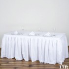 White 17 Feet Polyester Pleated Table Skirt Tradeshow Wedding Catering Supplies