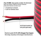 16 Awg 100  Copper Red Black Zip Wire 16 Gauge Ofc Automotive Car Power Cable