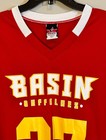 New Basin Buffaloes  37 Cage Lacrosse Jersey Size Large Adult Men Red Color L