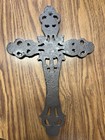 Rustic Cast Iron Ornate Cross Home Garden Memorial Religious Wall Table Decor